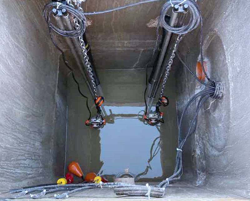 Pompe sommerse per pozzi in stazione di sollevamento acque nere