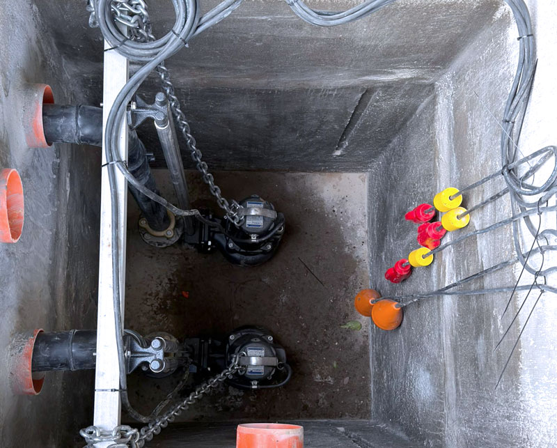 Pozzetti fognari per impianto di sollevamento acque nere al Castello Bissari Sforza